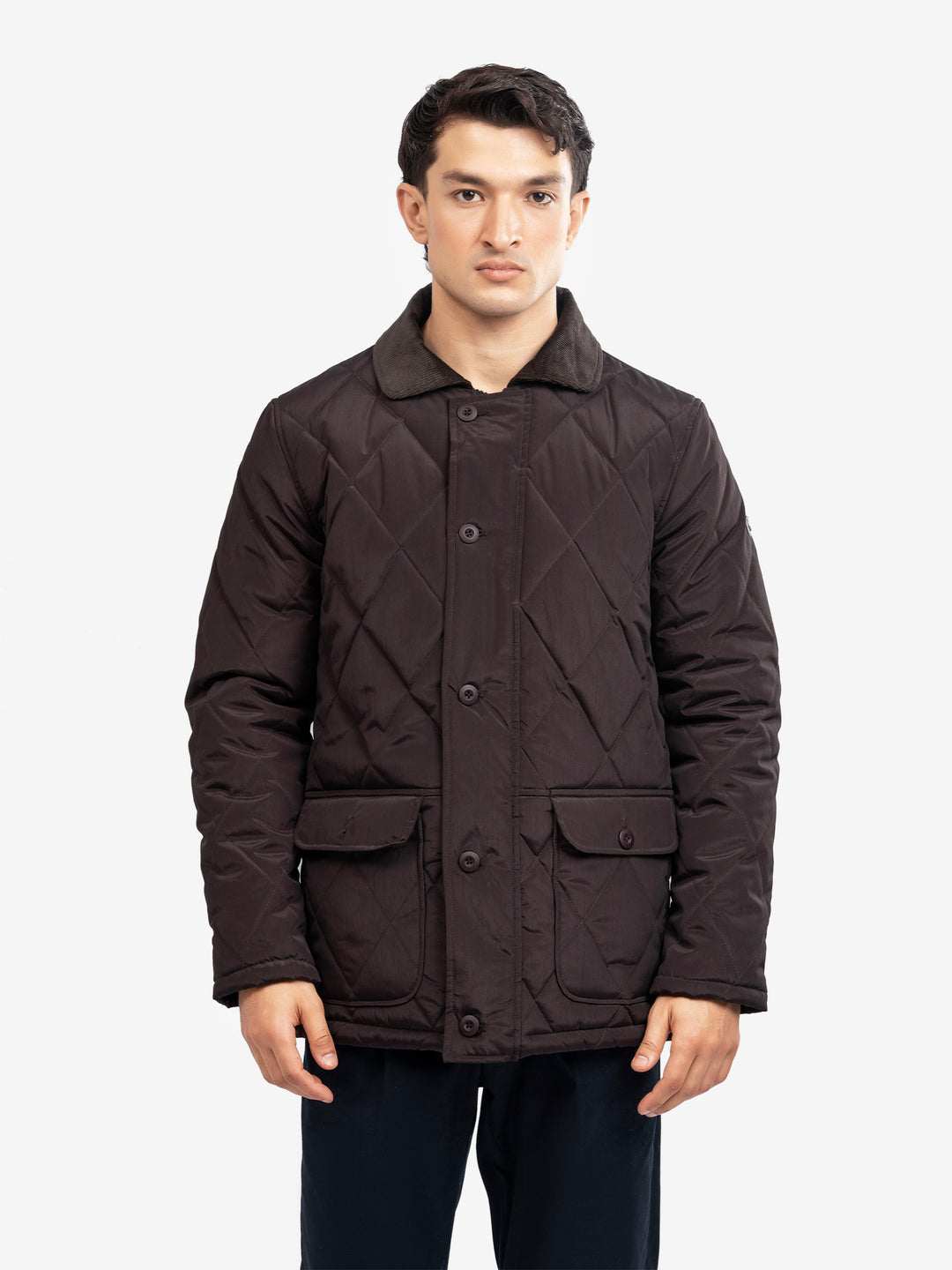 Men's burgundy quilted jacket