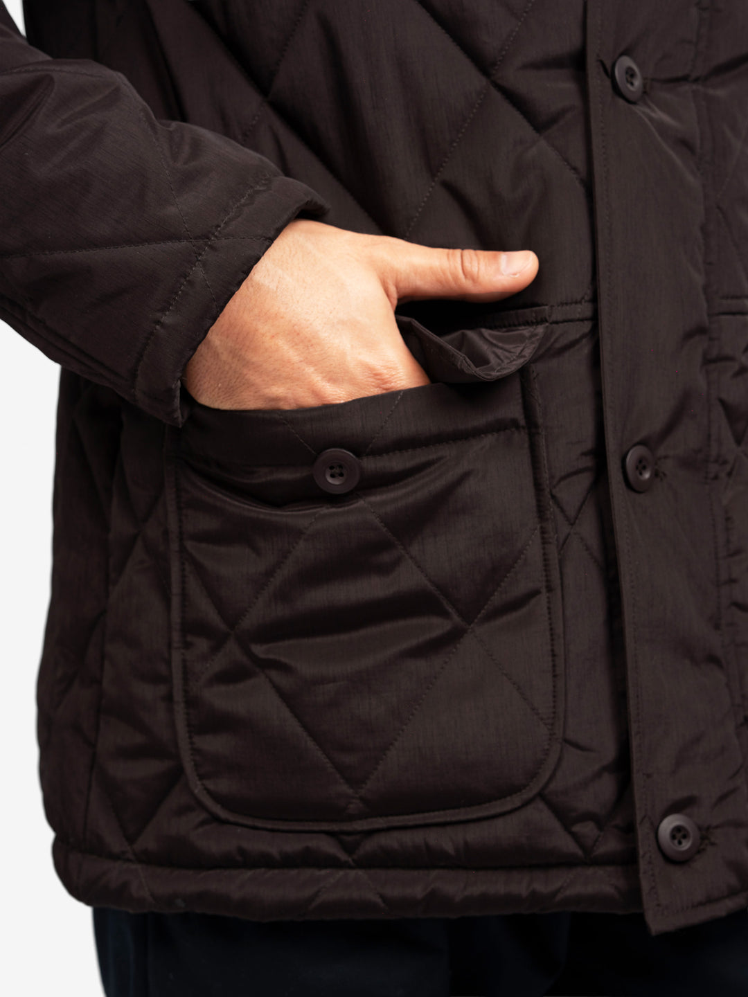 Men's winter outerwear texture detail
