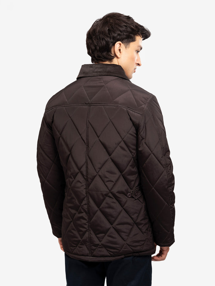 Back view of burgundy sportsquilt jacket