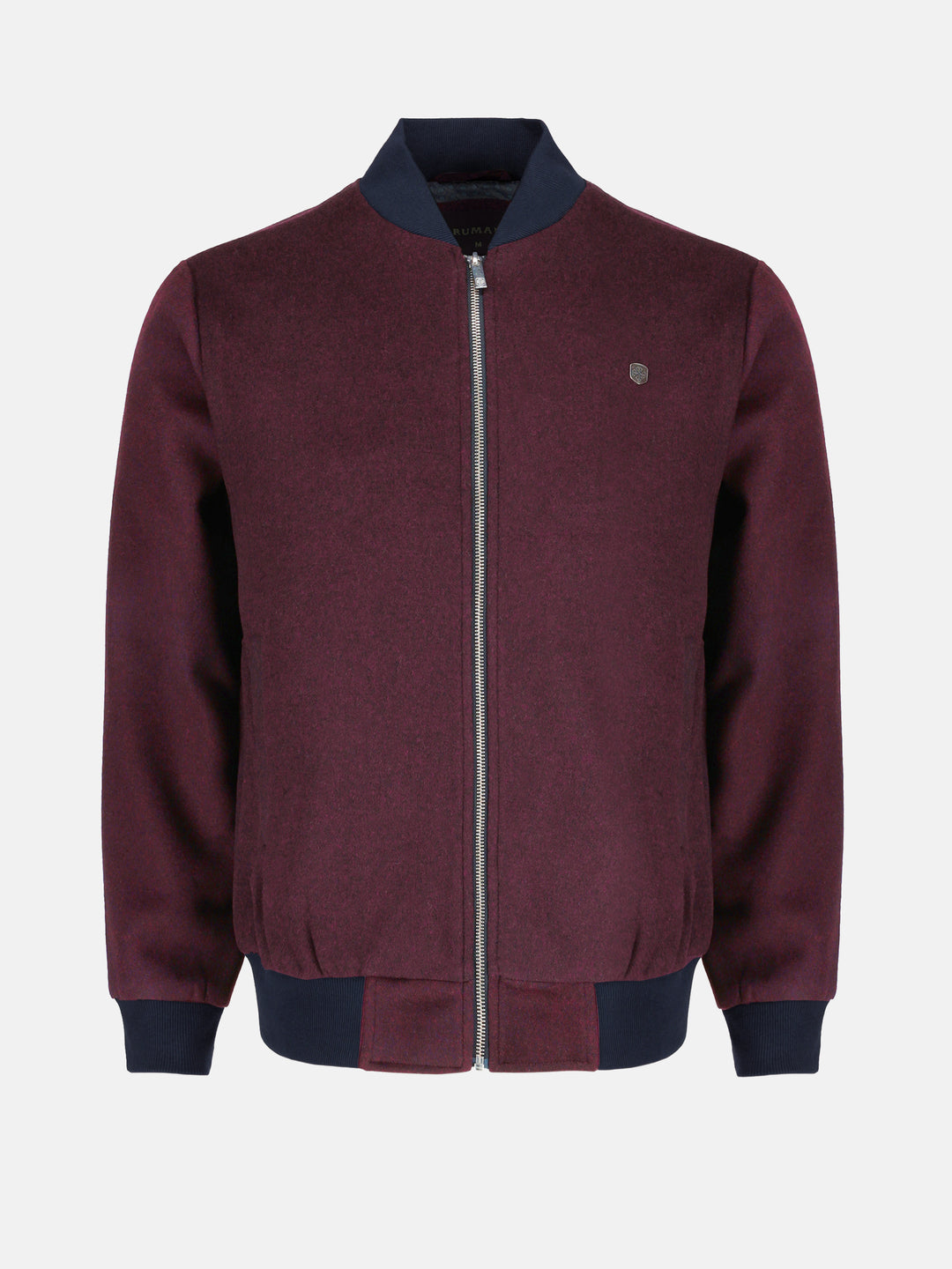 Burgundy Wool Bomber Jacket