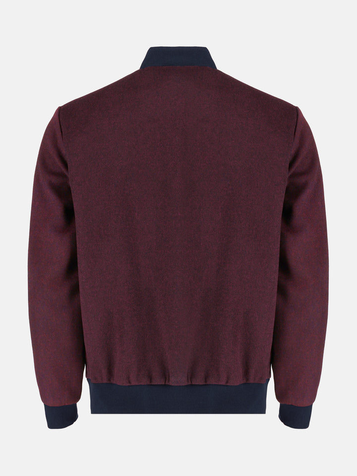 Burgundy Wool Bomber Jacket