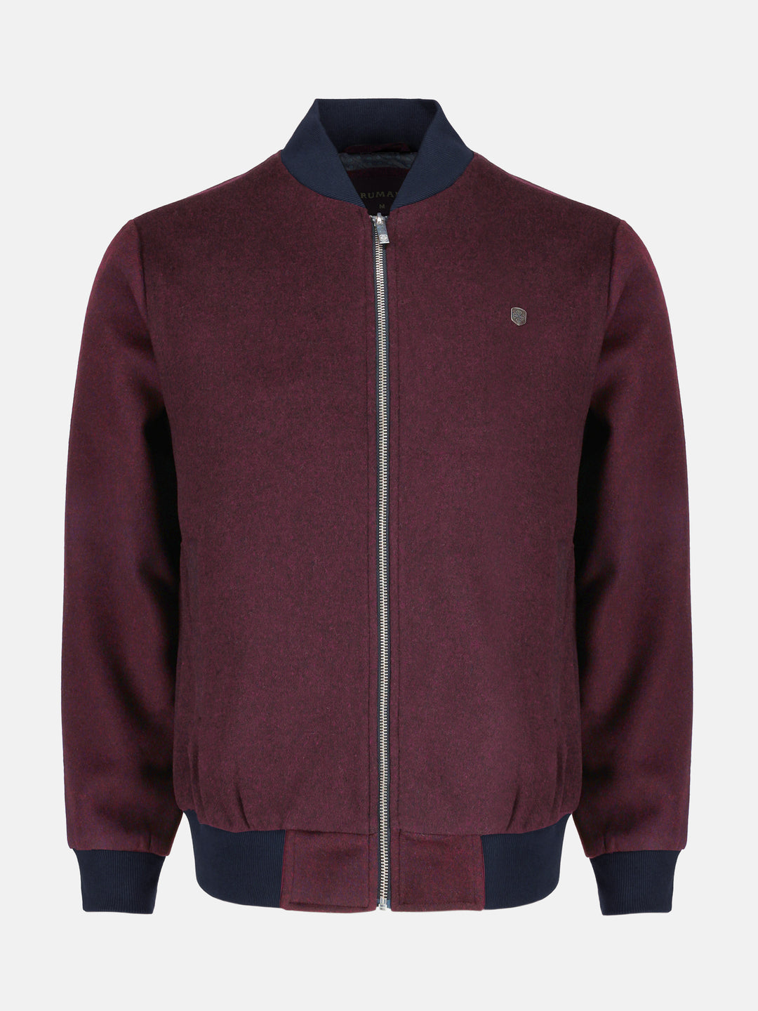 Burgundy wool bomber jacket