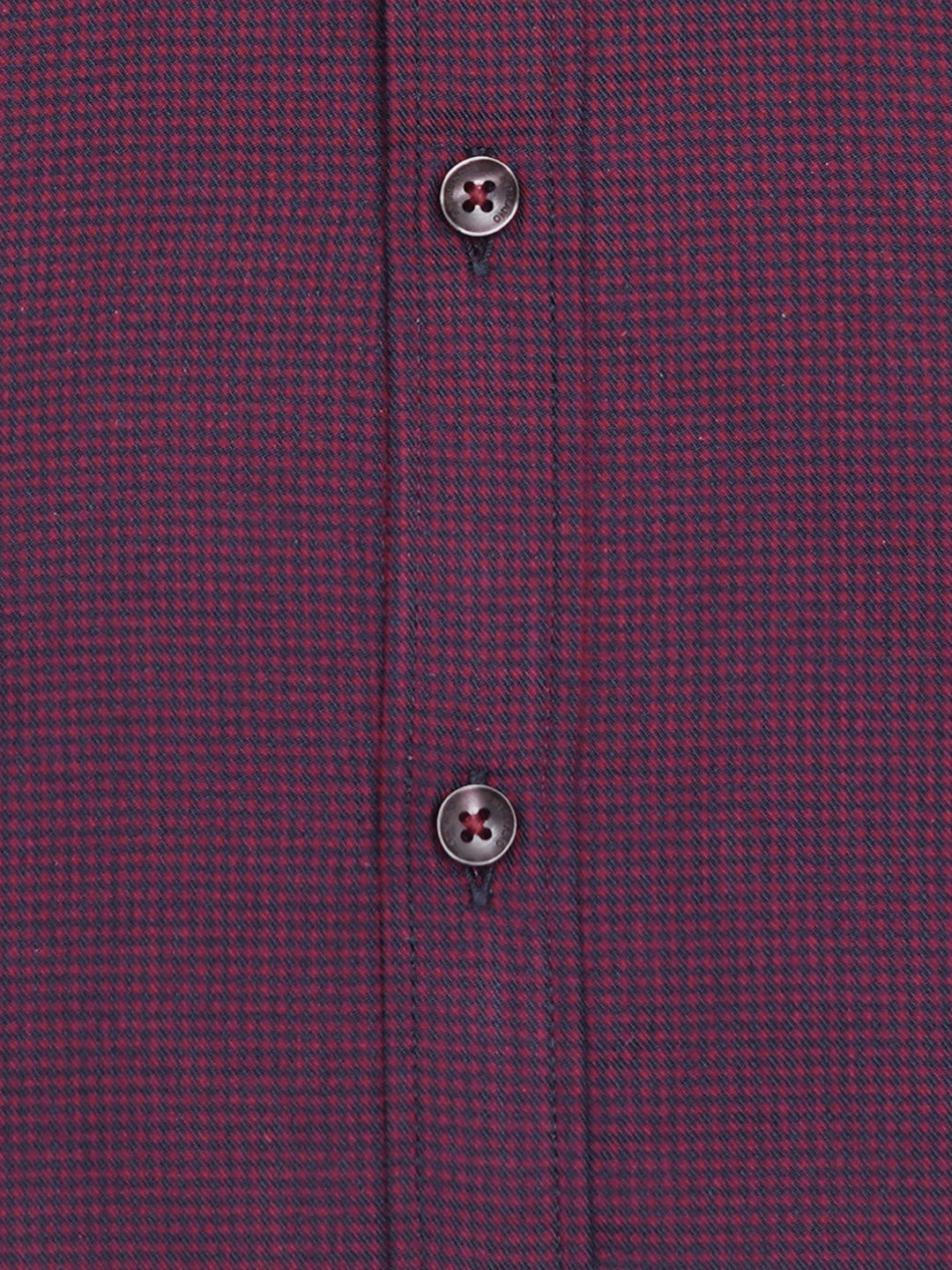 Burgundy & Blue Gingham Checkered Shirt