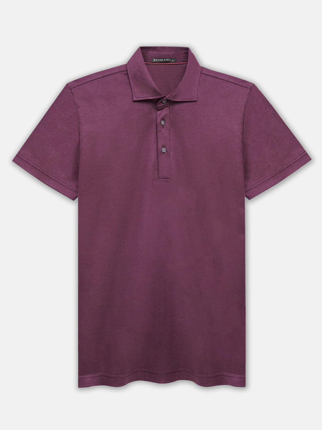 Burgundy mercerized polo with cutaway collar