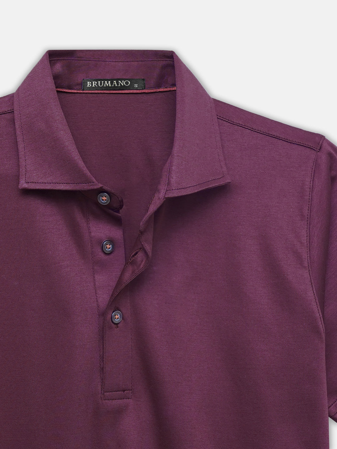 Close image of Burgundy Mercerized Polo With Cutaway Collar