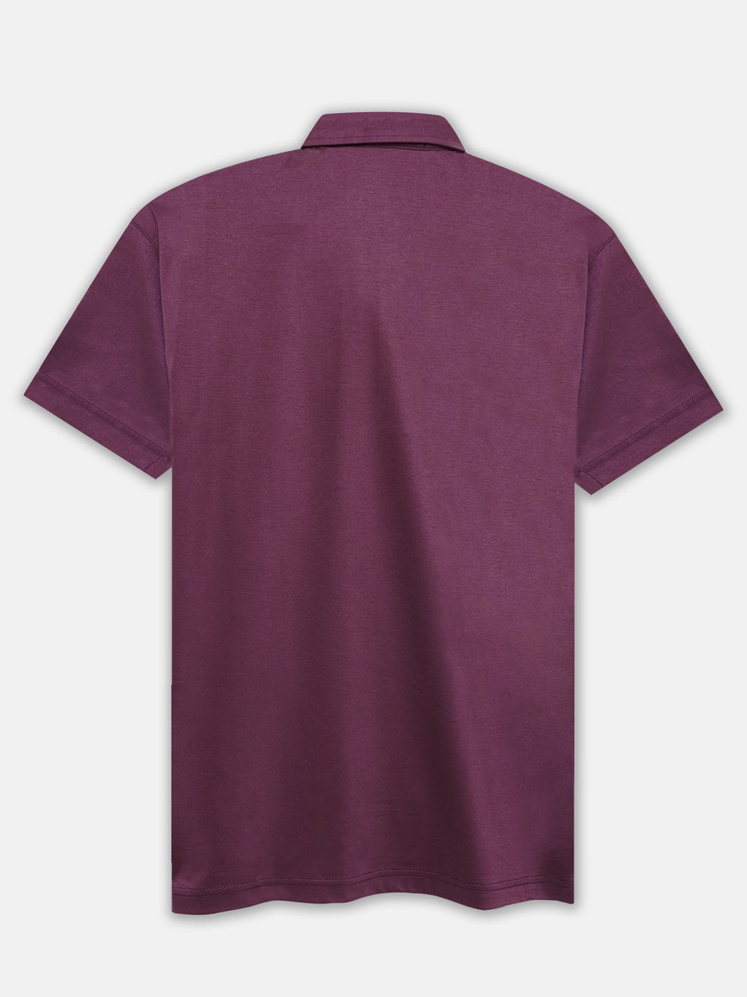 Back image of Burgundy Mercerized Polo With Cutaway Collar