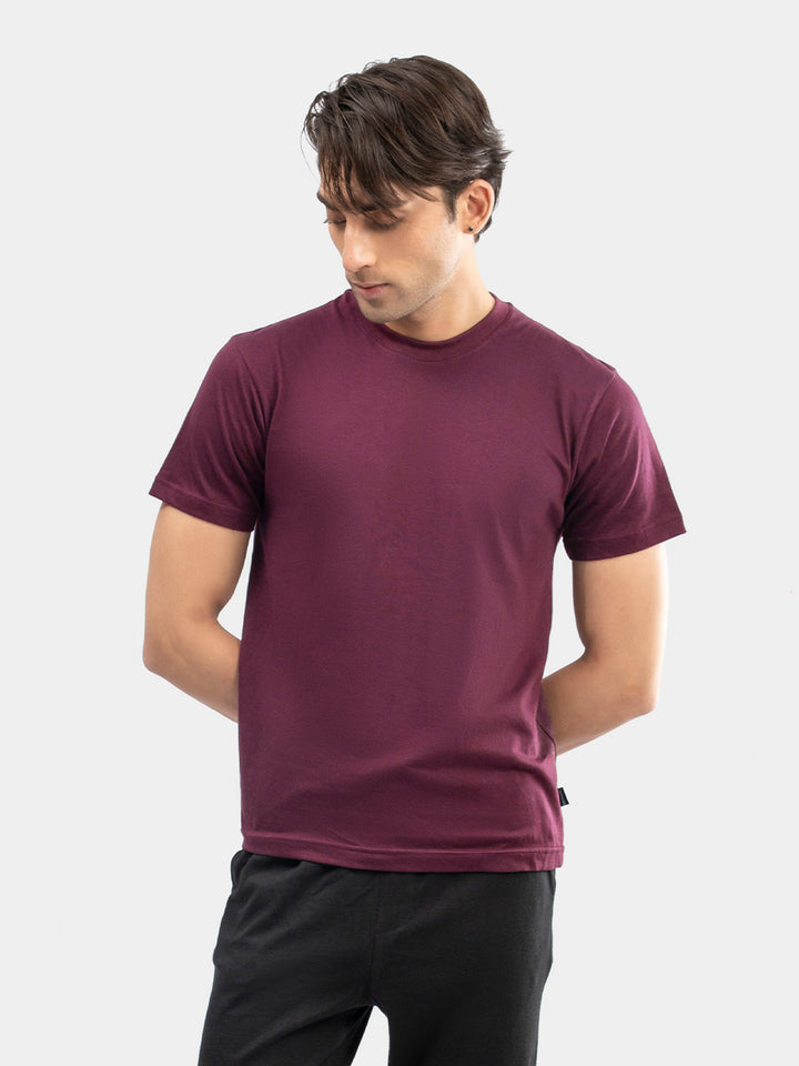 Burgundy Regular Fit Crew Neck T-Shirt