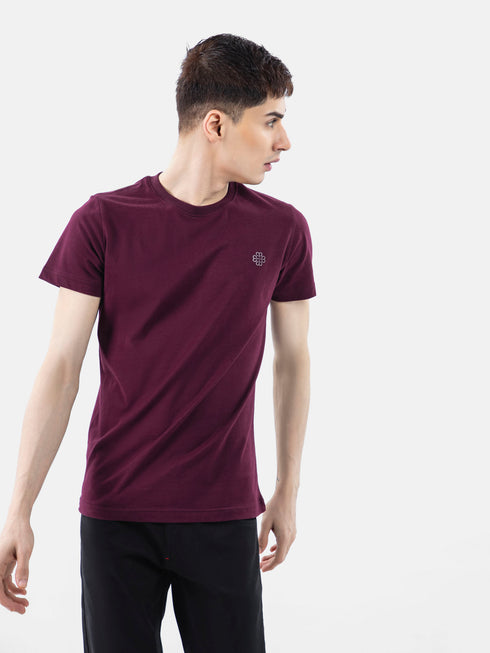 Burgundy 100% Combed Cotton Crew Neck T-Shirt Brumano Pakistan