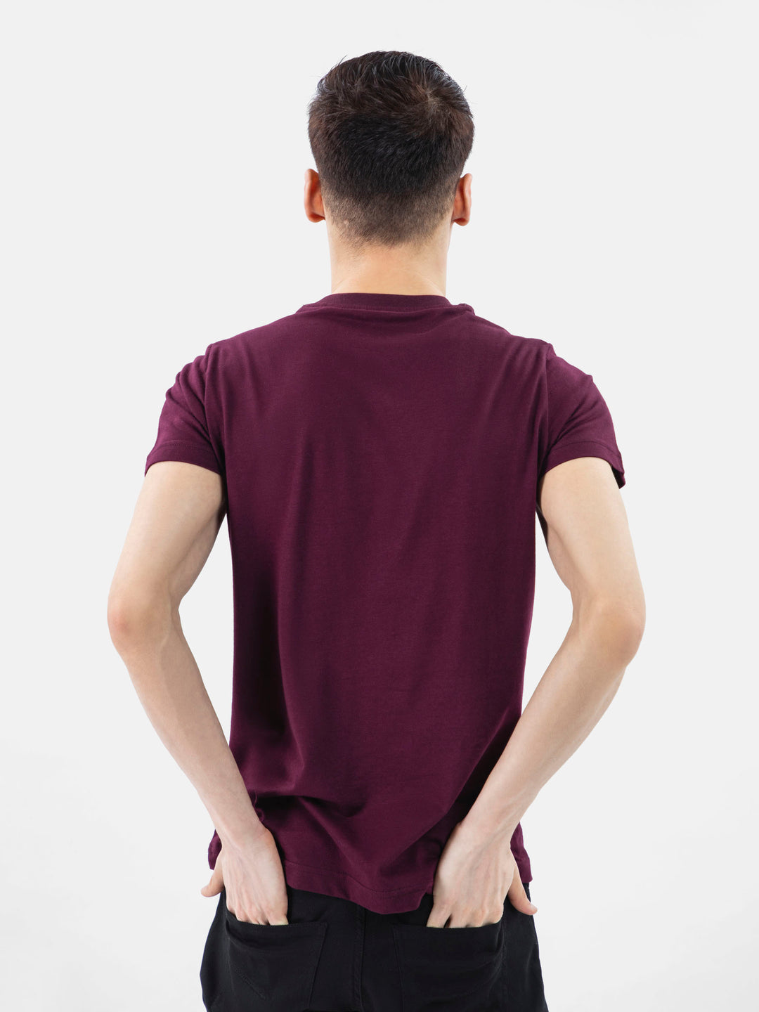 Burgundy 100% Combed Cotton Crew Neck T-Shirt Brumano Pakistan