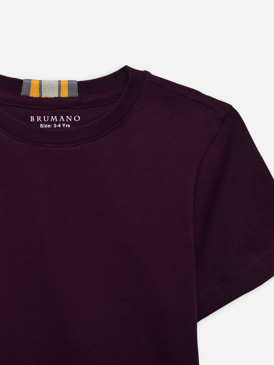 Burgundy 100% Cotton Casual Tee With Detailing