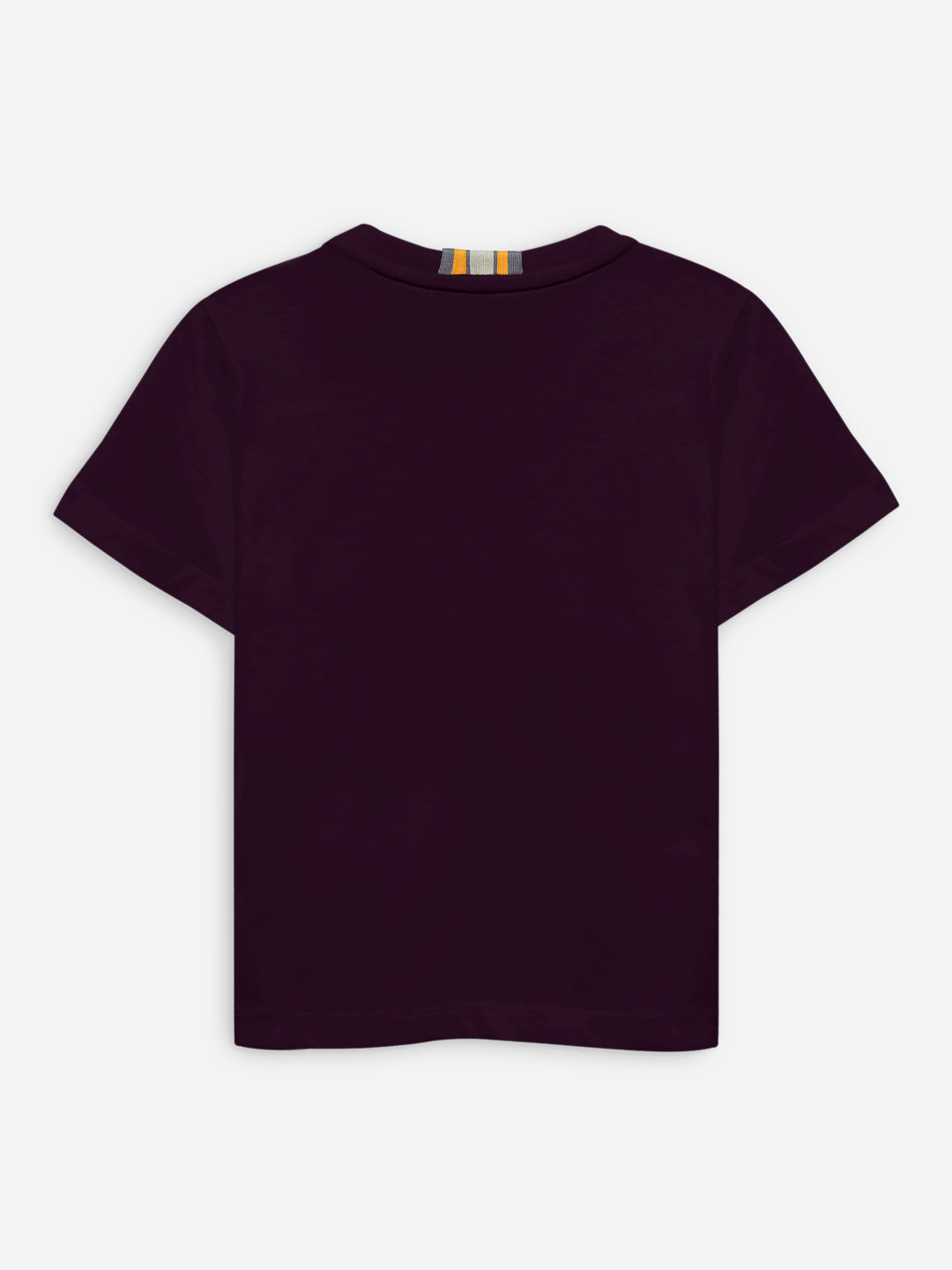 Burgundy 100% Cotton Casual Tee With Detailing