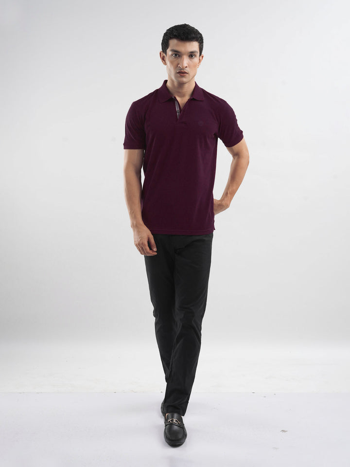 Burgundy 100% Cotton Pique Polo