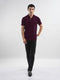 Burgundy 100% Cotton Pique Polo