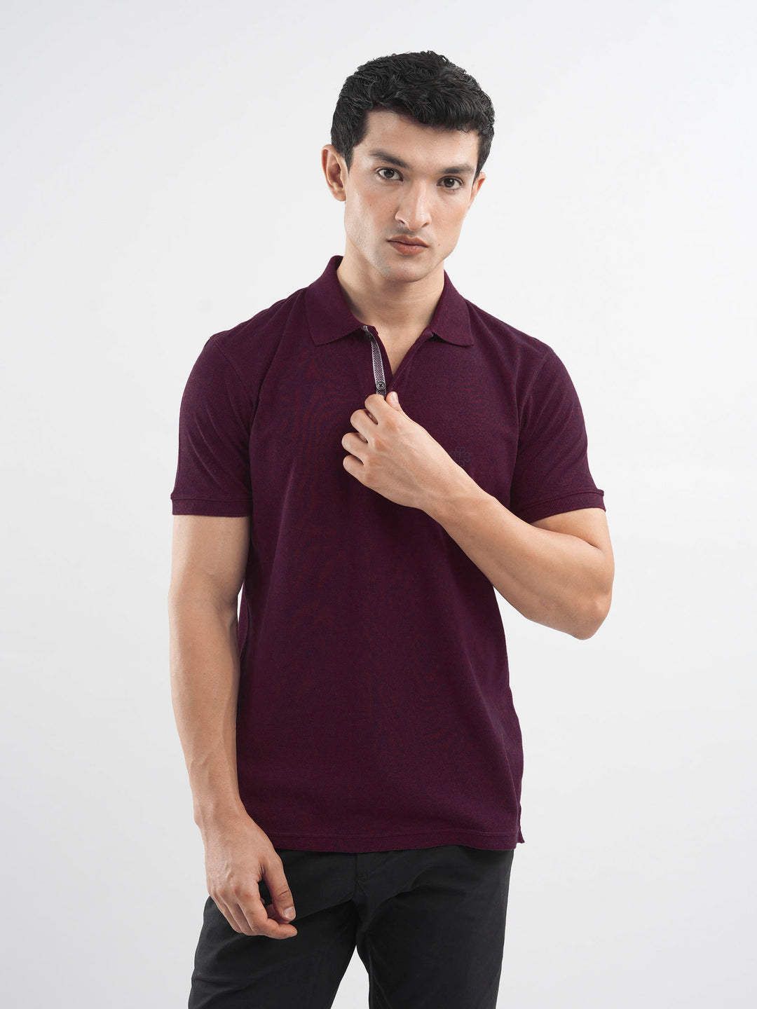 Burgundy 100% Cotton Pique Polo