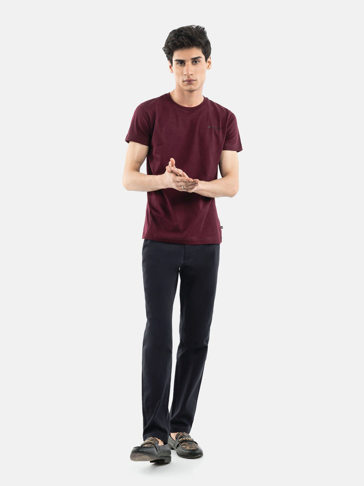 Burgundy Basic Crew Neck T-Shirt Brumano Pakistan