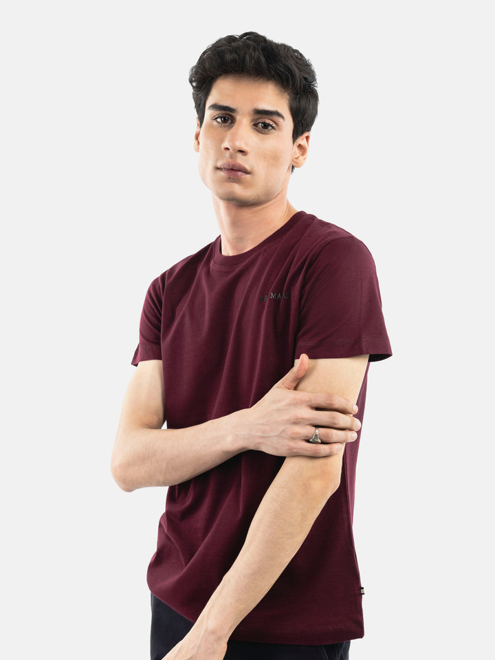 Burgundy Basic Crew Neck T-Shirt Brumano Pakistan