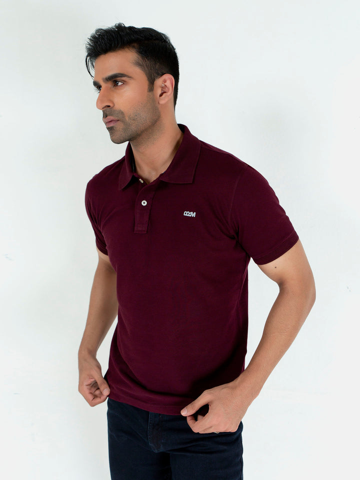 Burgundy Basic Pique Polo Shirt Brumano Pakistan