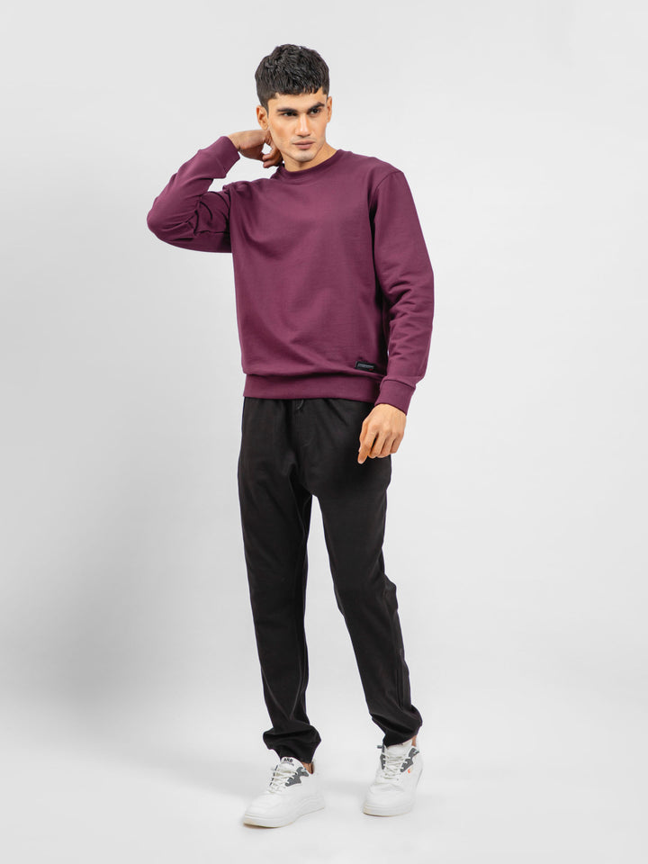 Burgundy Long Sleeve Crewneck Sweatshirt Brumano Pakistan