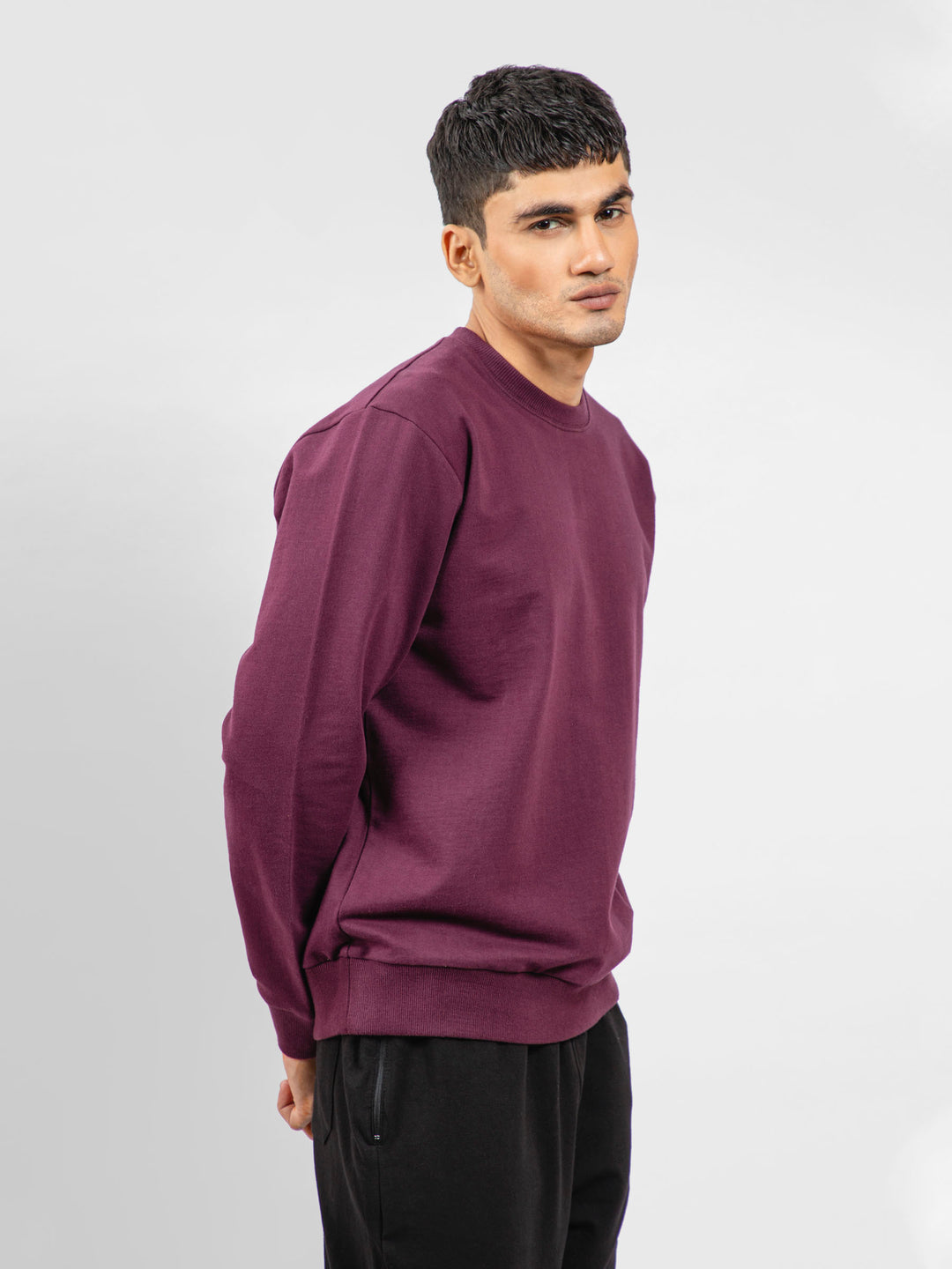 Burgundy Long Sleeve Crewneck Sweatshirt Brumano Pakistan