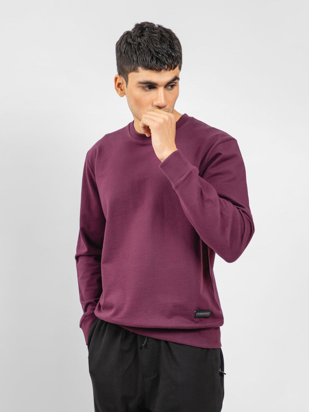 Burgundy Long Sleeve Crewneck Sweatshirt Brumano Pakistan