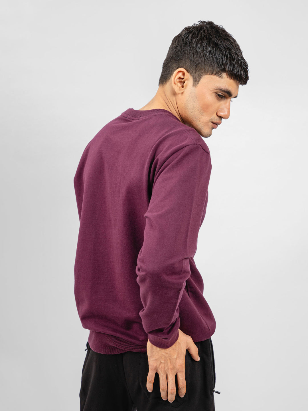 Burgundy Long Sleeve Crewneck Sweatshirt Brumano Pakistan