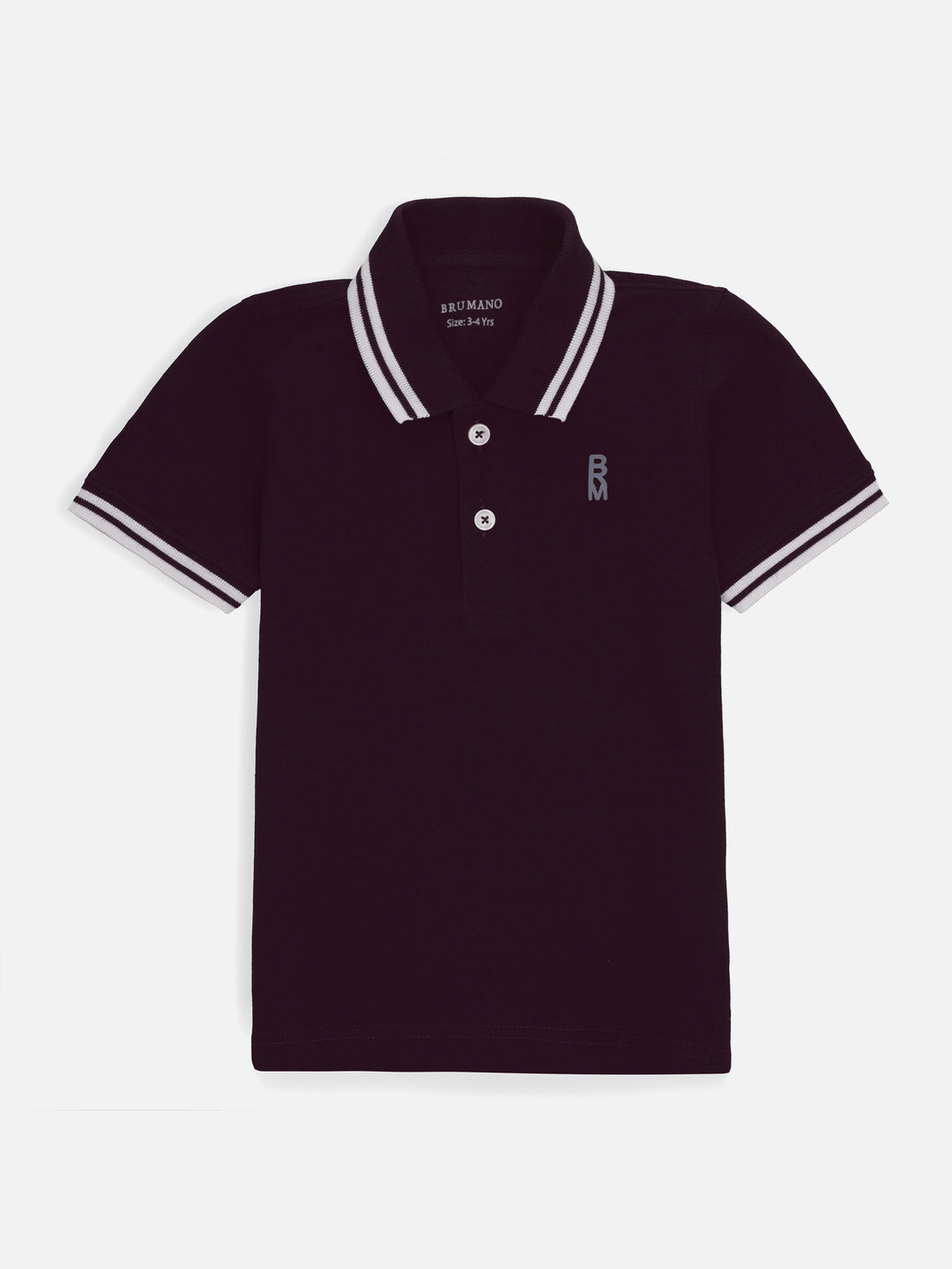 Burgundy Pique Casual Tipped polo Brumano Pakistan