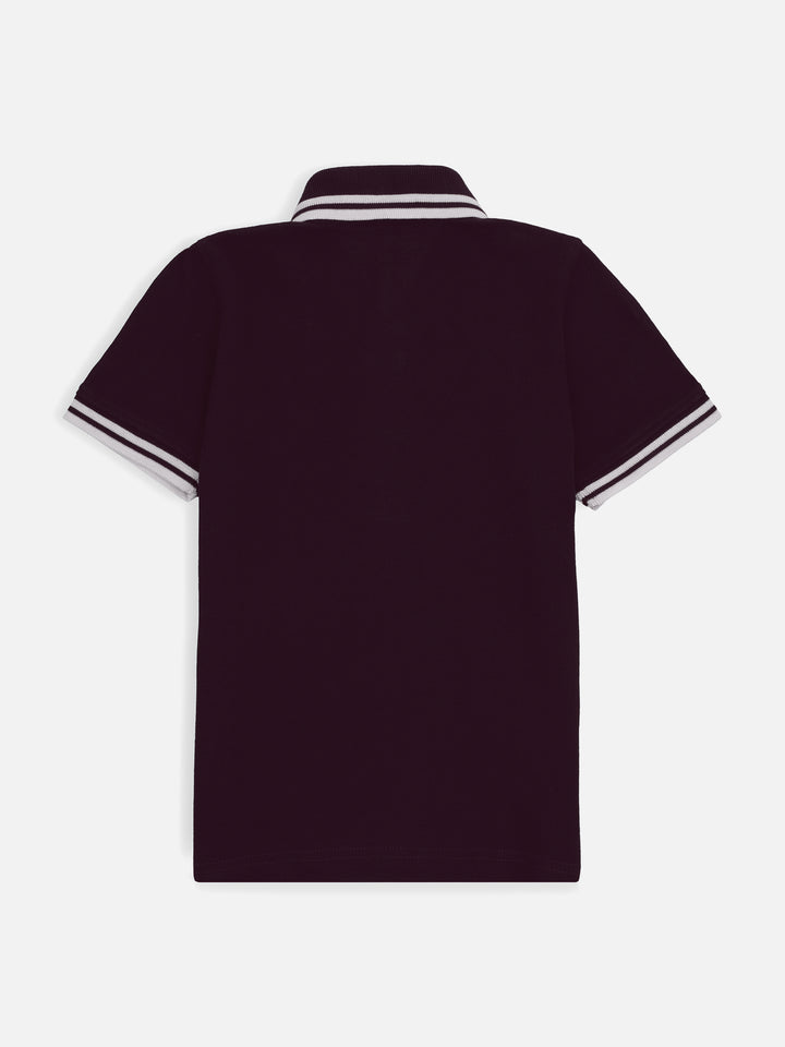 Burgundy Pique Casual Tipped polo Brumano Pakistan