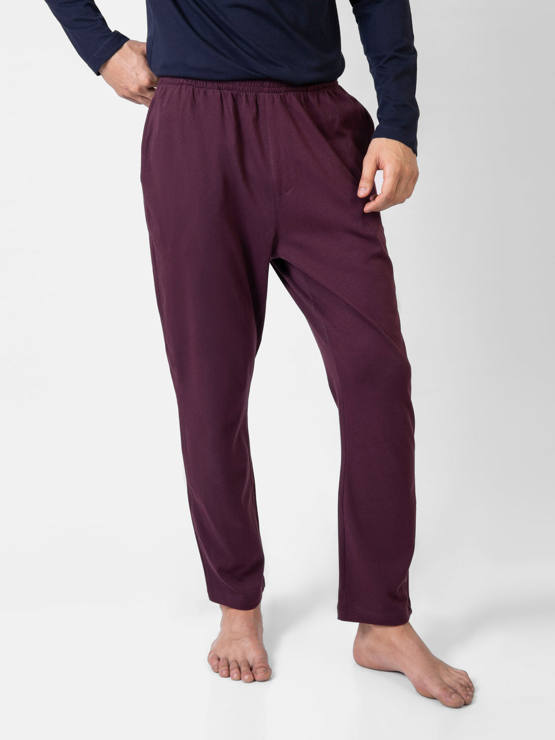 Burgundy relax fit knitted pajama brumano pakistan