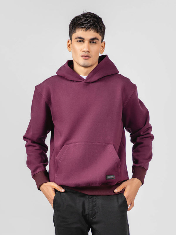 Burgundy Relaxed Fit Pullover Hoodie Brumano Pakistan