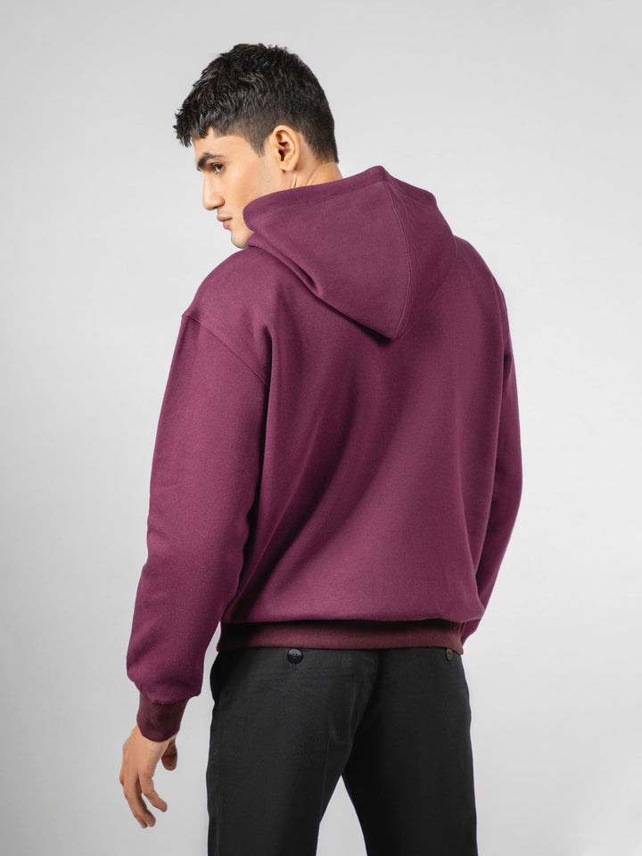 Burgundy Relaxed Fit Pullover Hoodie Brumano Pakistan