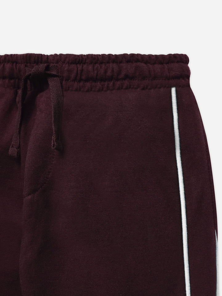 Burgundy Sweat Pajama With Detailing - Junior