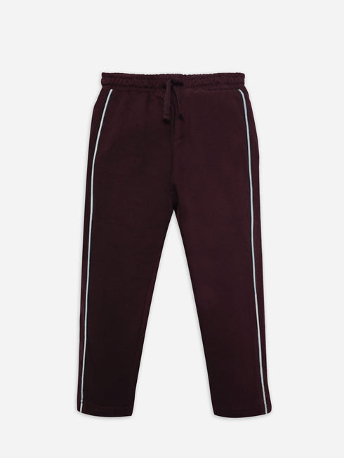 Burgundy Sweat Pajama With Detailing - Junior