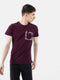 Burgundy T-Shirt With Paisley Print & Pocket