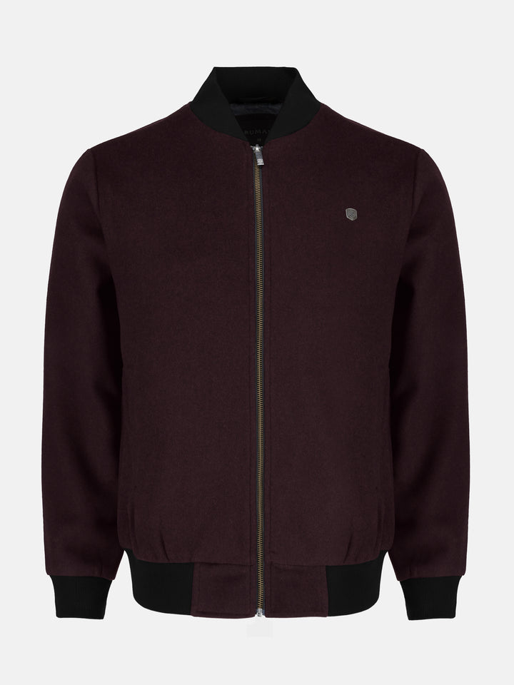 Burgundy Wool Bomber Jacket - Limited Edition