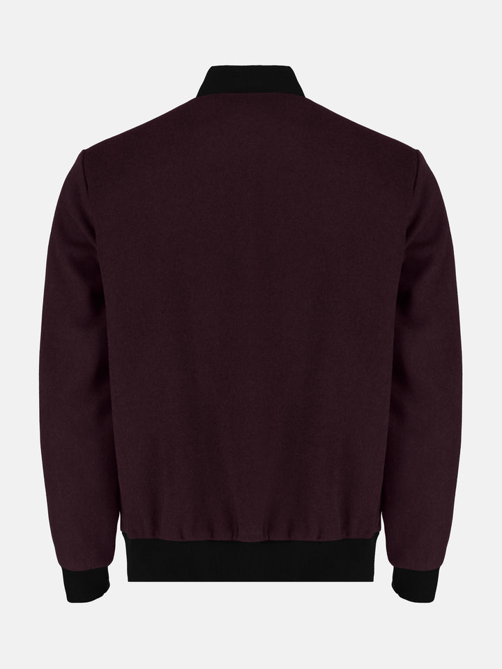 Burgundy Wool Bomber Jacket - Limited Edition