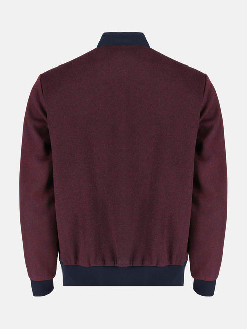 Burgundy Wool Bomber Jacket