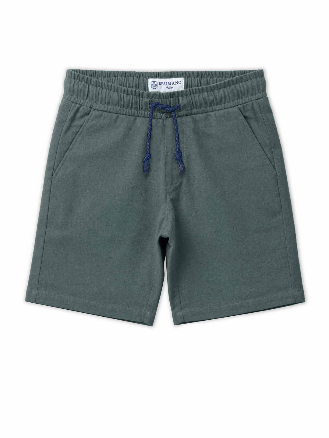 Cadmium Green Linen Casual Shorts - Junior