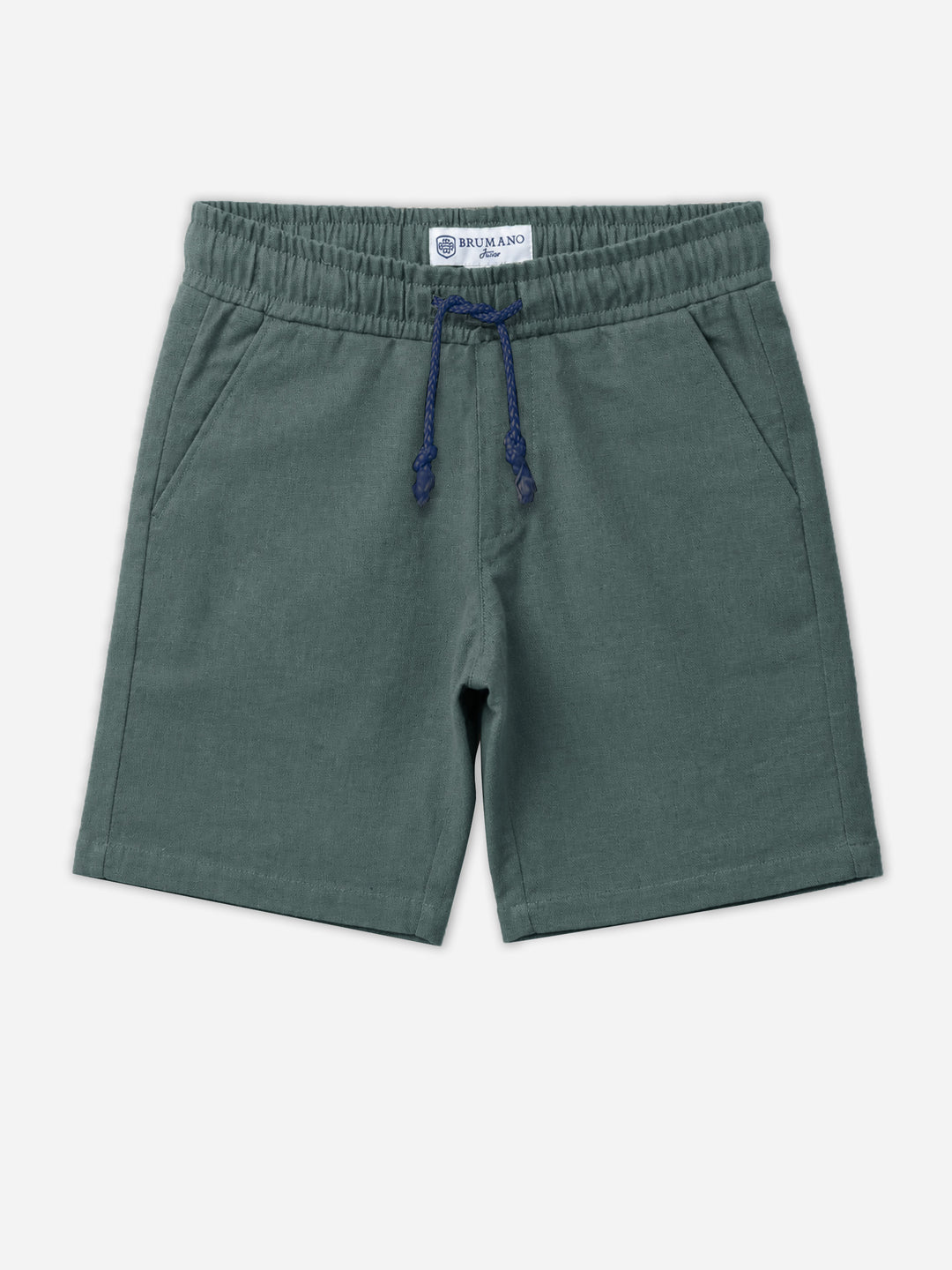 Cadmium Green Linen Casual Shorts - Junior