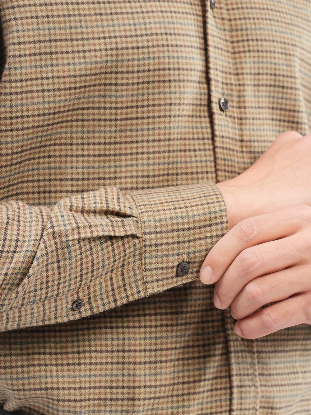 Close up of camel brown check pattern texture