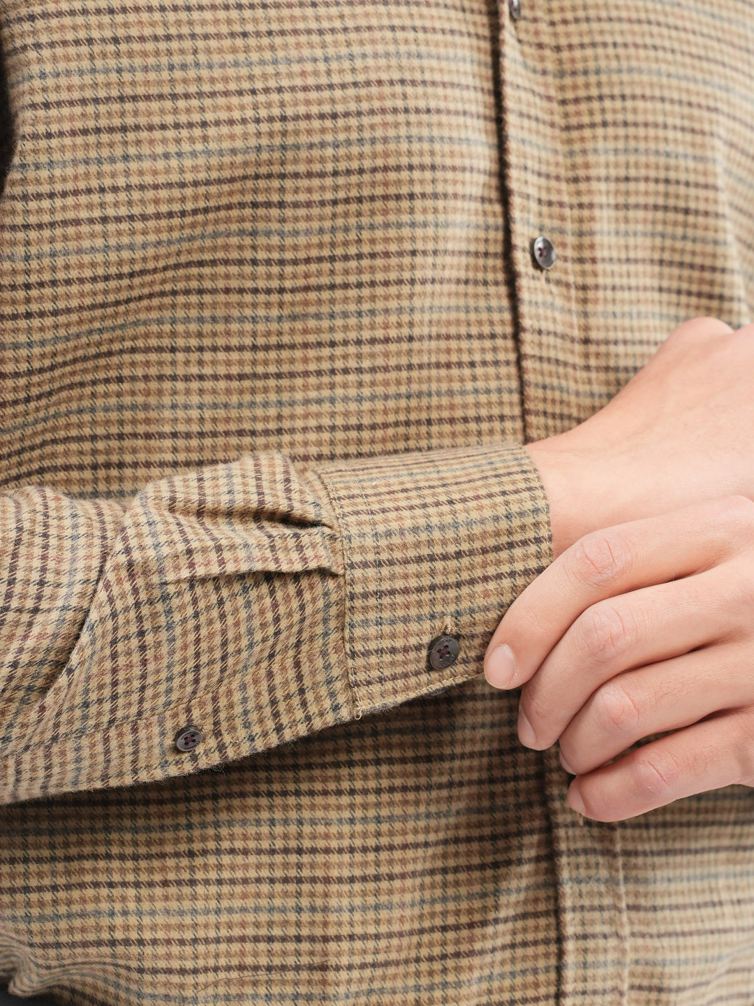Close up of camel brown check pattern texture