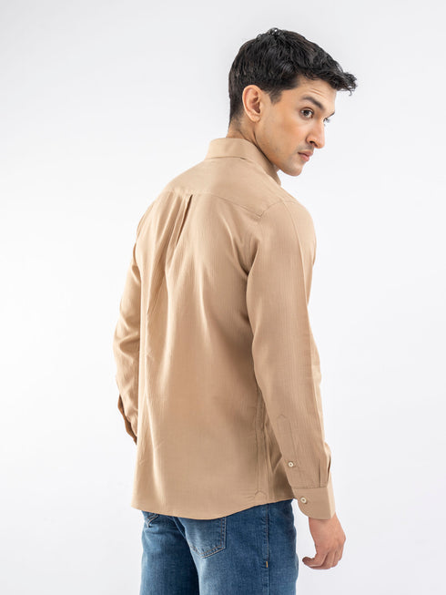 Camel Brown Light Weight Button Down Shirt