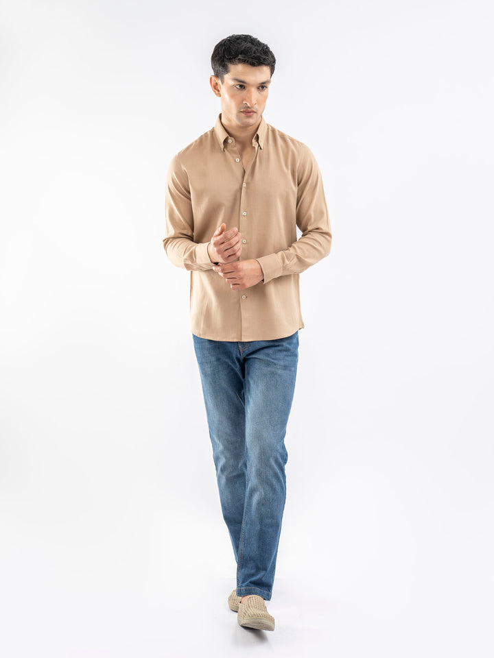 Camel Brown Light Weight Button Down Shirt