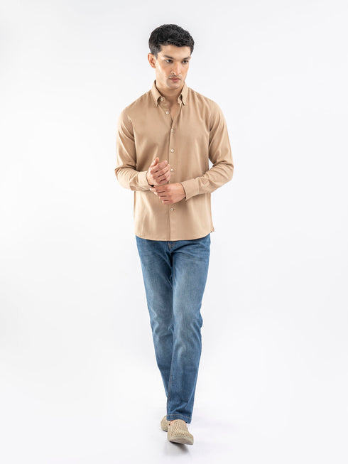 Camel Brown Light Weight Button Down Shirt