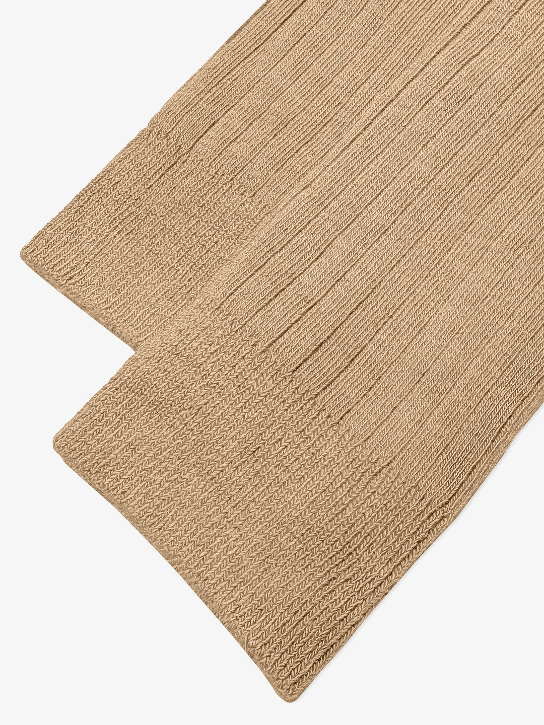 Camel Brown Ribbed Cotton Socks