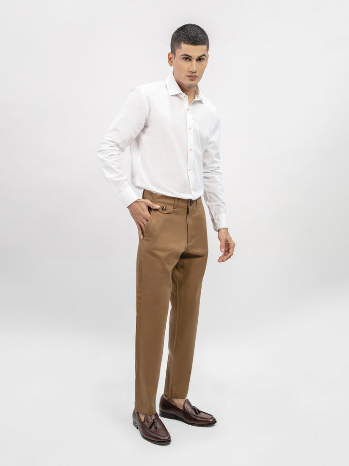 Camel Brown Structured Casual Fit Chinos Brumano Pakistan