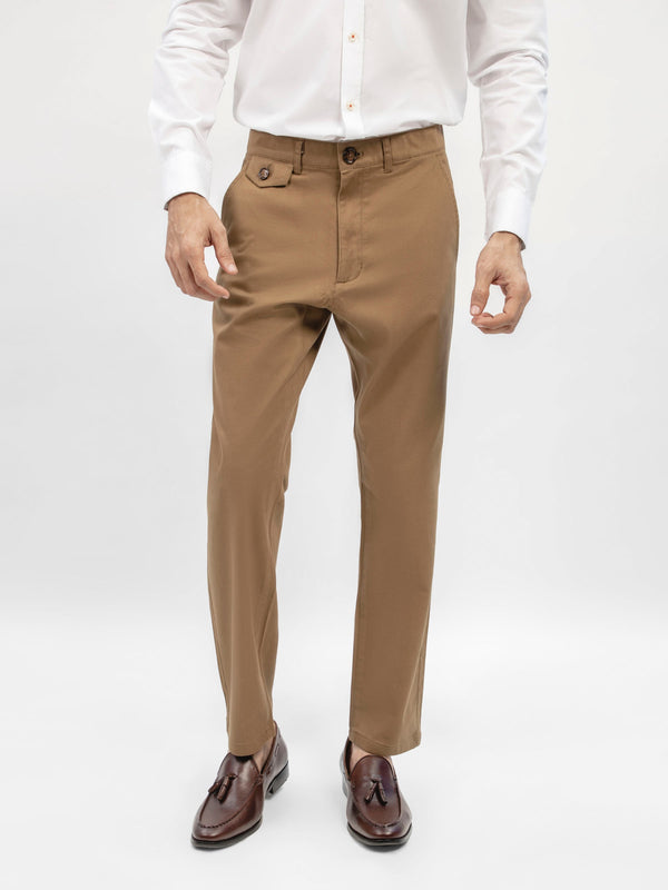 Camel Brown Structured Casual Fit Chinos Brumano Pakistan