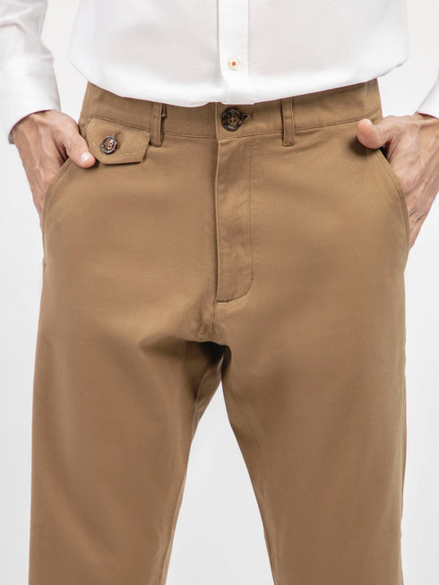 Camel Brown Structured Casual Fit Chinos Brumano Pakistan