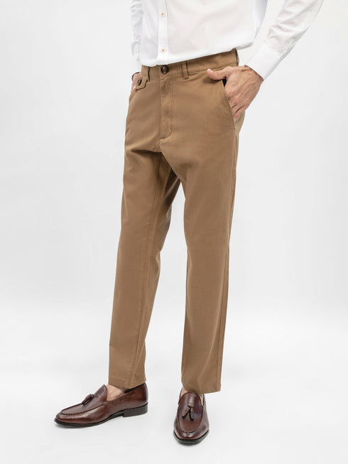 Camel Brown Structured Casual Fit Chinos Brumano Pakistan