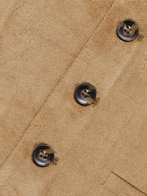 Camel Brown Velvet Formal Vest with Bow - Junior