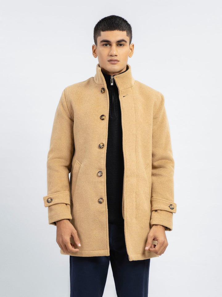 Camel Wool Blended Long Coat - Limited Edition Brumano Pakistan